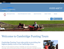 Tablet Screenshot of cambridgepuntingtours.com